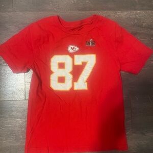 Nike Kids Red Graphic Football Number 87 Tee